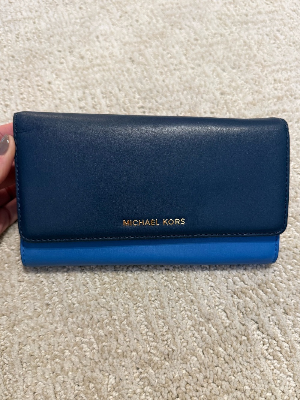 Michael Kors Jet Set Blue two tone wallet